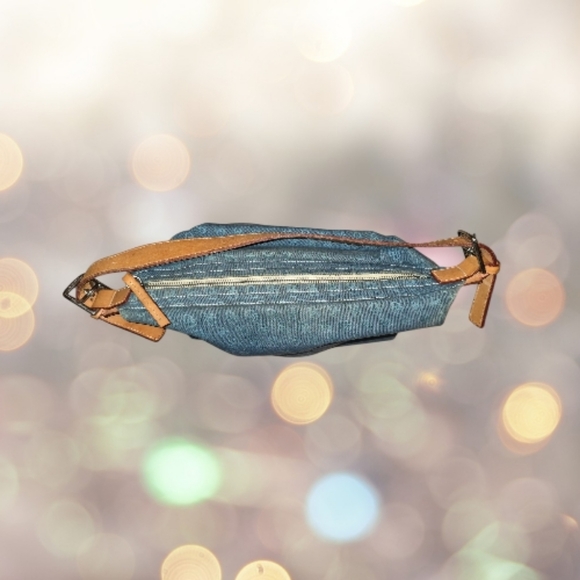 Dooney & Bourke Denim & Leather Hobo Shoulder Bag Project Purse AS-IS - Picture 3 of 10